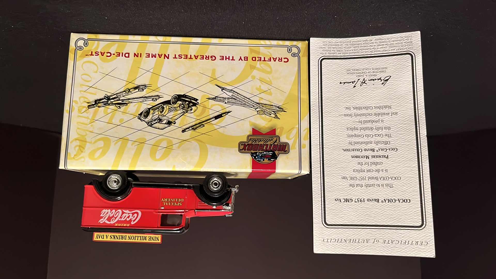 Photo 1 of COCA-COLA MATCHBOX COLLECTIBLES MODELS OF YESTERYEAR 1937 GMC VAN, W COA, 1995 (MODEL YPC02-M)