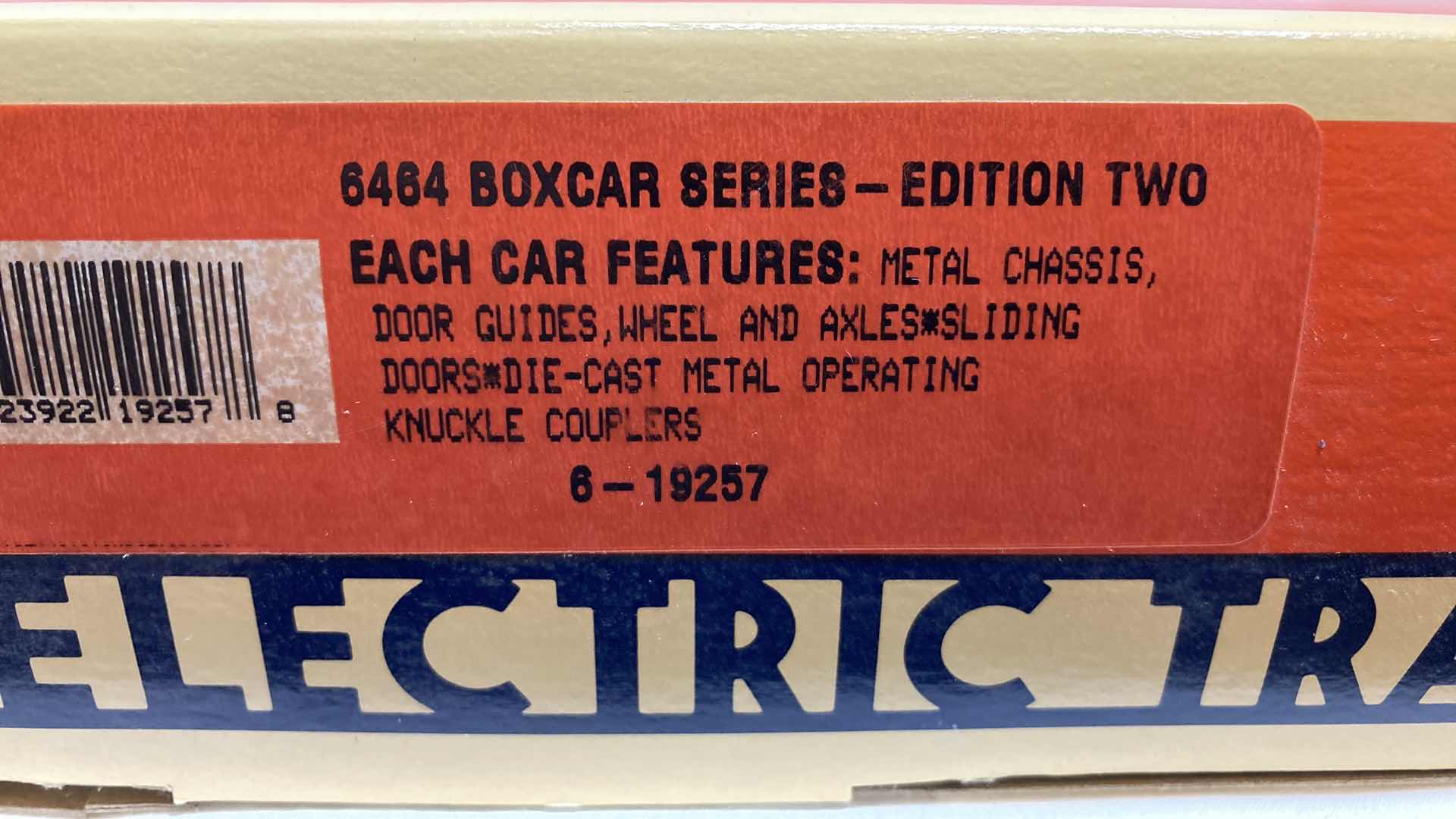 Photo 11 of LIONEL ELECTRIC TRAINS 6464 BOXCAR SERIES EDITION 2
6-19257