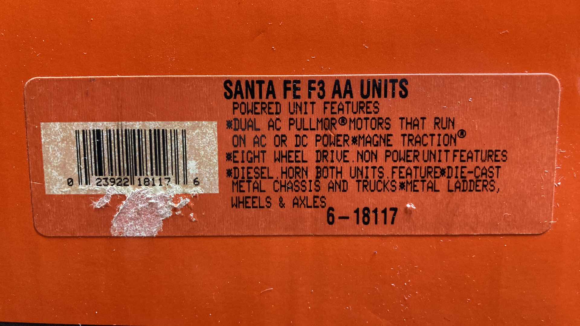 Photo 9 of LIONEL ELECTRIC TRAINS SANTA FE F3 AA UNITS 6-18117 BOXSET