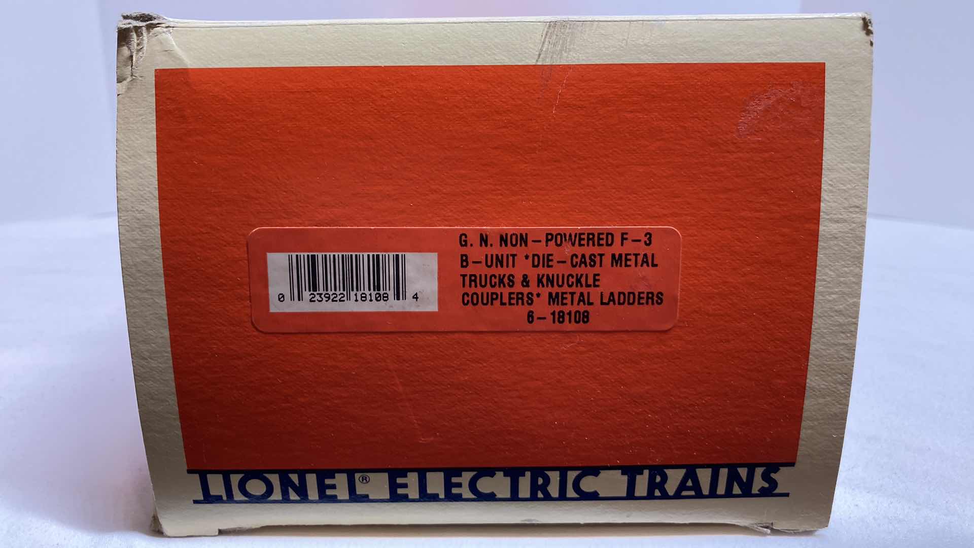 Photo 5 of LIONEL ELECTRIC TRAINS G.N. NON-POWERED F-3 B-UNIT TRAIN CAR 6-18108