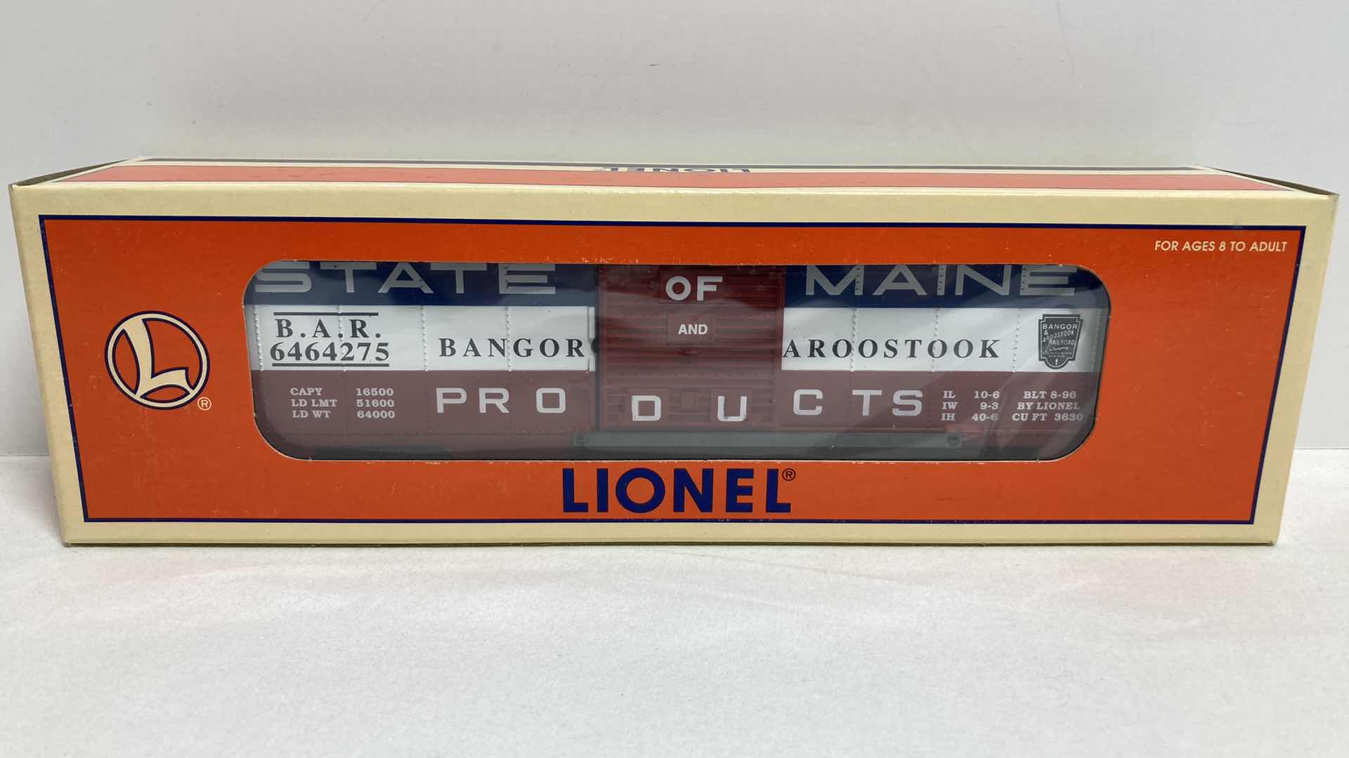 Photo 1 of LIONEL ELECTRIC TRAINS 6464-275 BANGOR AND AROOSTOOK STATE OF MAINE 6-19285 BOX CAR