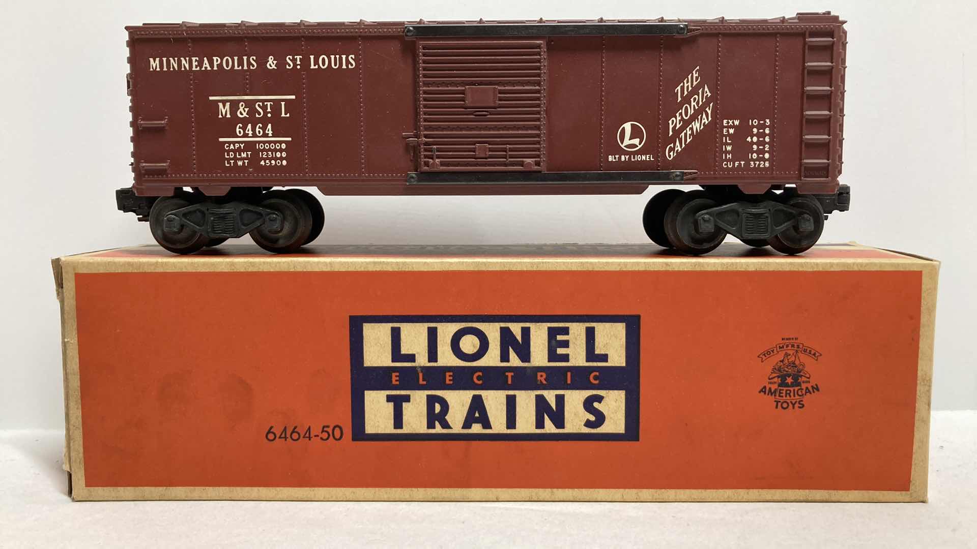 Photo 1 of LIONEL ELECTRIC TRAINS MINNEAPOLIS & ST. LOUIS CAR 6464-50