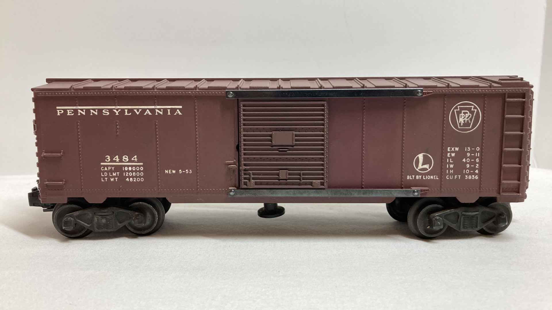 Photo 3 of LIONEL ELECTRIC TRAINS PENNSYLVANIA OPERATING BOX CAR 3484