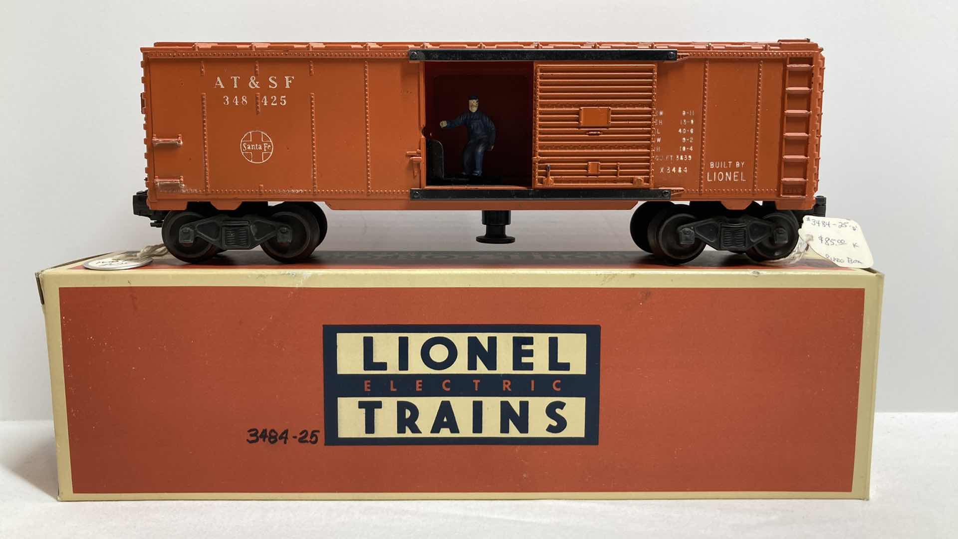 Photo 1 of LIONEL ELECTRIC TRAINS AT & SF BOX CAR 3484-25