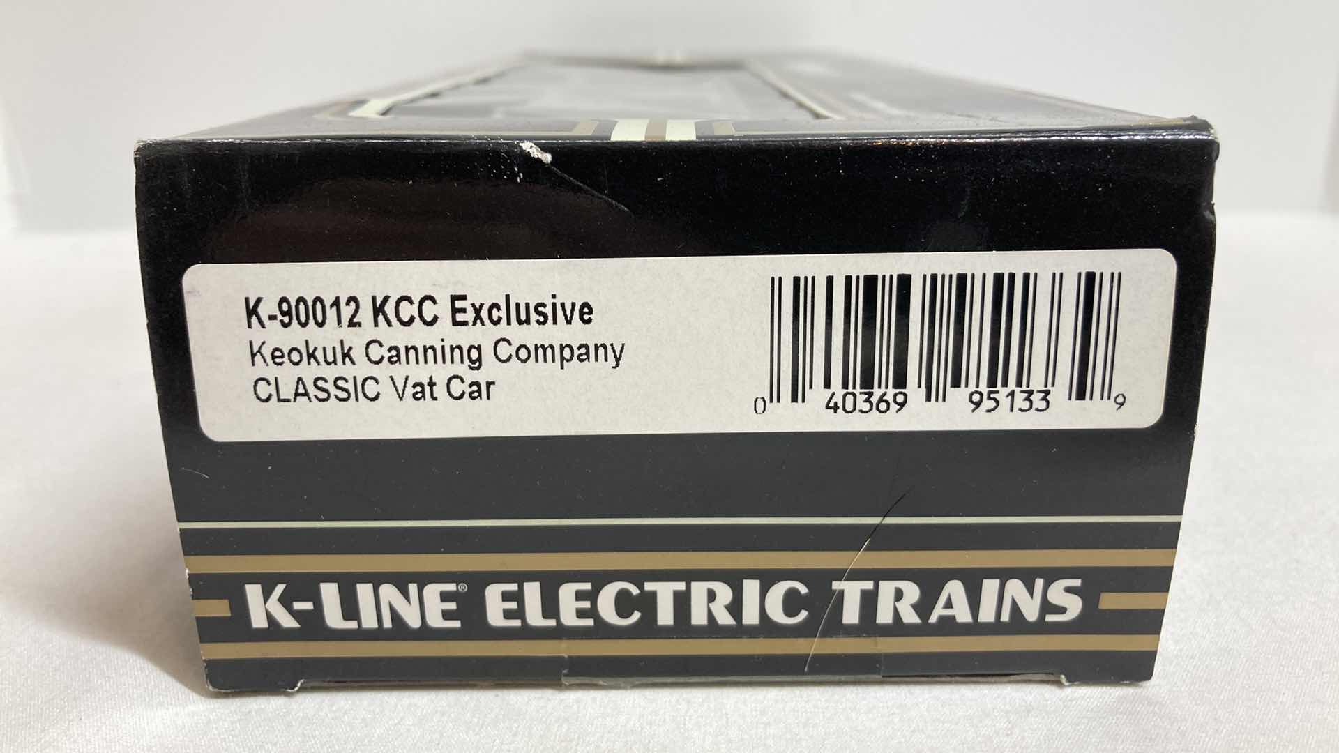 Photo 3 of K LINE ELECTRIC TRAINS KEOKUK CANNING COMPANY CLASSIC VAT CAR K-90012