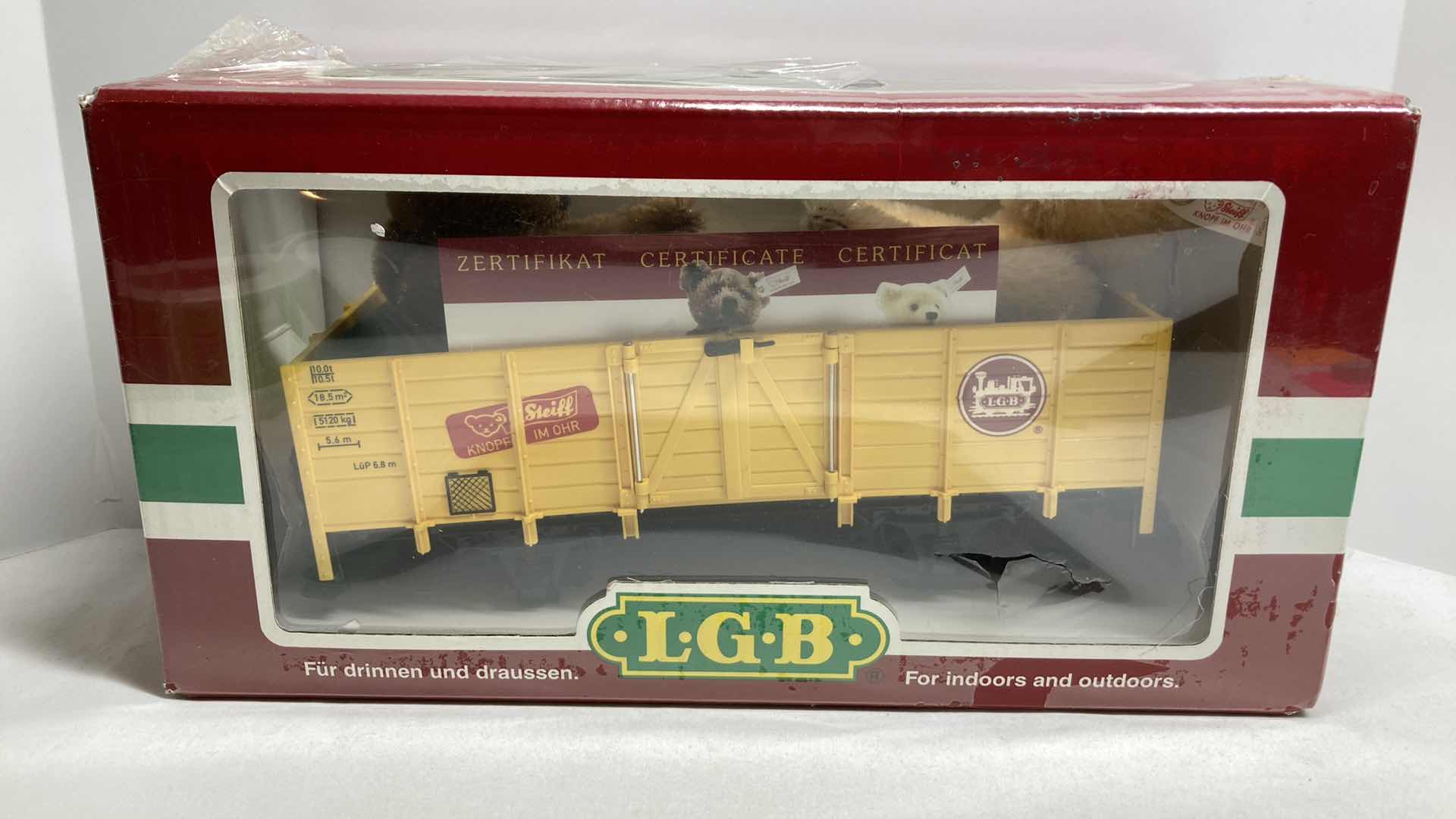 Photo 1 of LGB YELLOW STEIFF GONDOLA CAR W TEDDY BEARS G-SCALE 44210