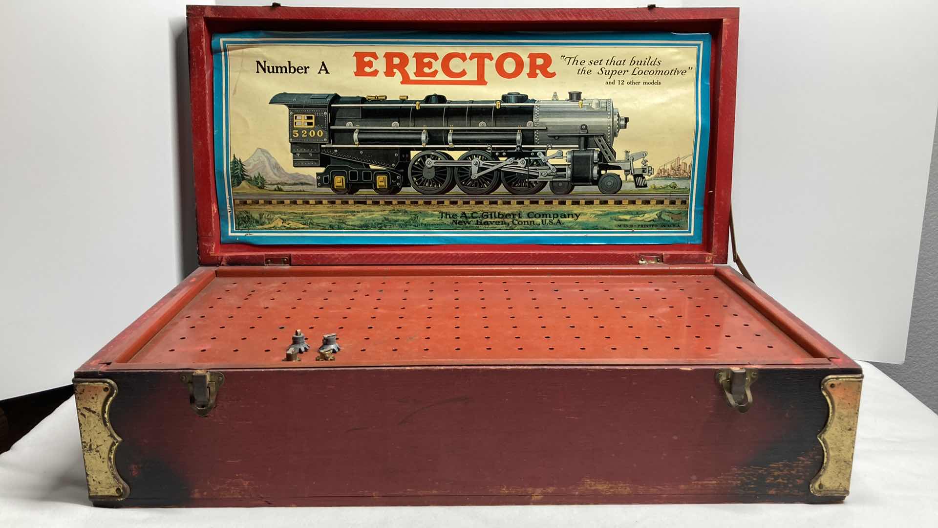 Photo 1 of AC GILBERT COMPANY ELECTOR NO. A WOOD BOX & PARTS ONLY 22.5” X 10.75” H5.5”