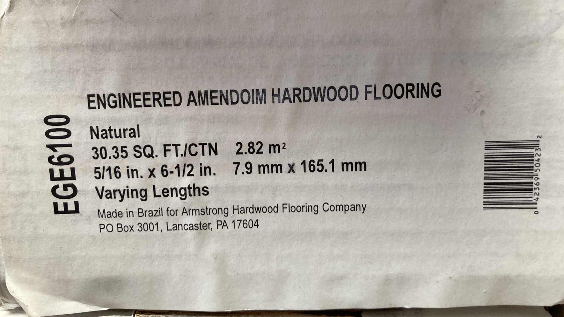 Photo 5 of ARMSTRONG ENGINEERED AMENDOIM NATURAL FINISH HARDWOOD FLOORING ON PALLET APPROX 500sqft 6.5” X 48” H5/16”