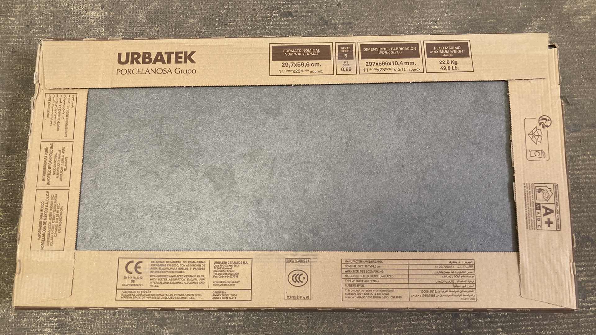 Photo 3 of URBATEK PORCELANOSA GRUPO FOSSIL GREY NATURE CERAMIC TILE APPROX 48PC 23.5” X 11.75”