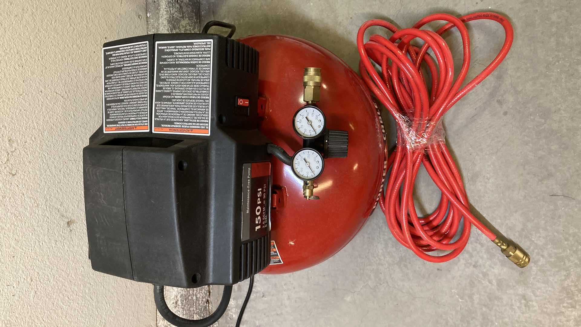 Photo 3 of PORTER CABLE AIR COMPRESSOR MODEL C2005 W BRAD NAILER