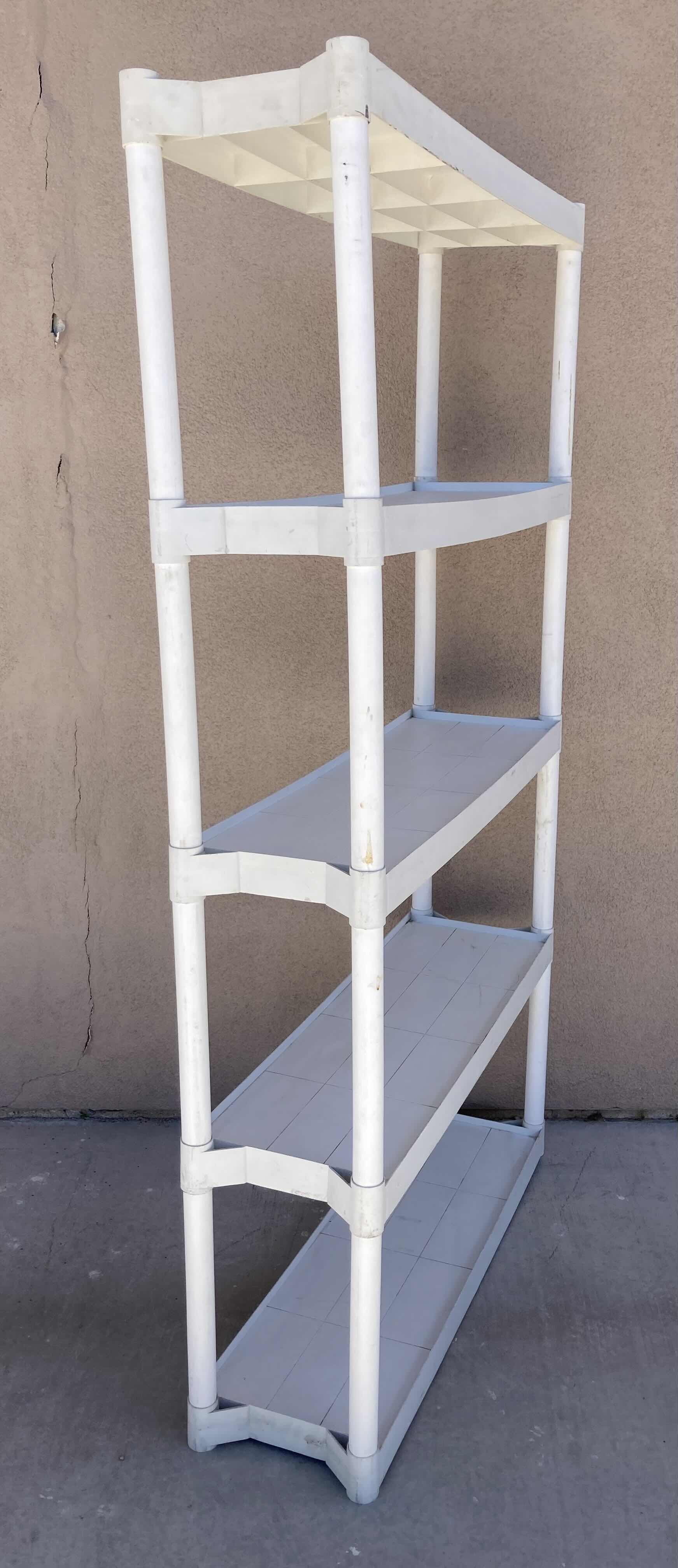 Photo 3 of PLASTIC 5 TIER SHELF 39” X 12” H72”