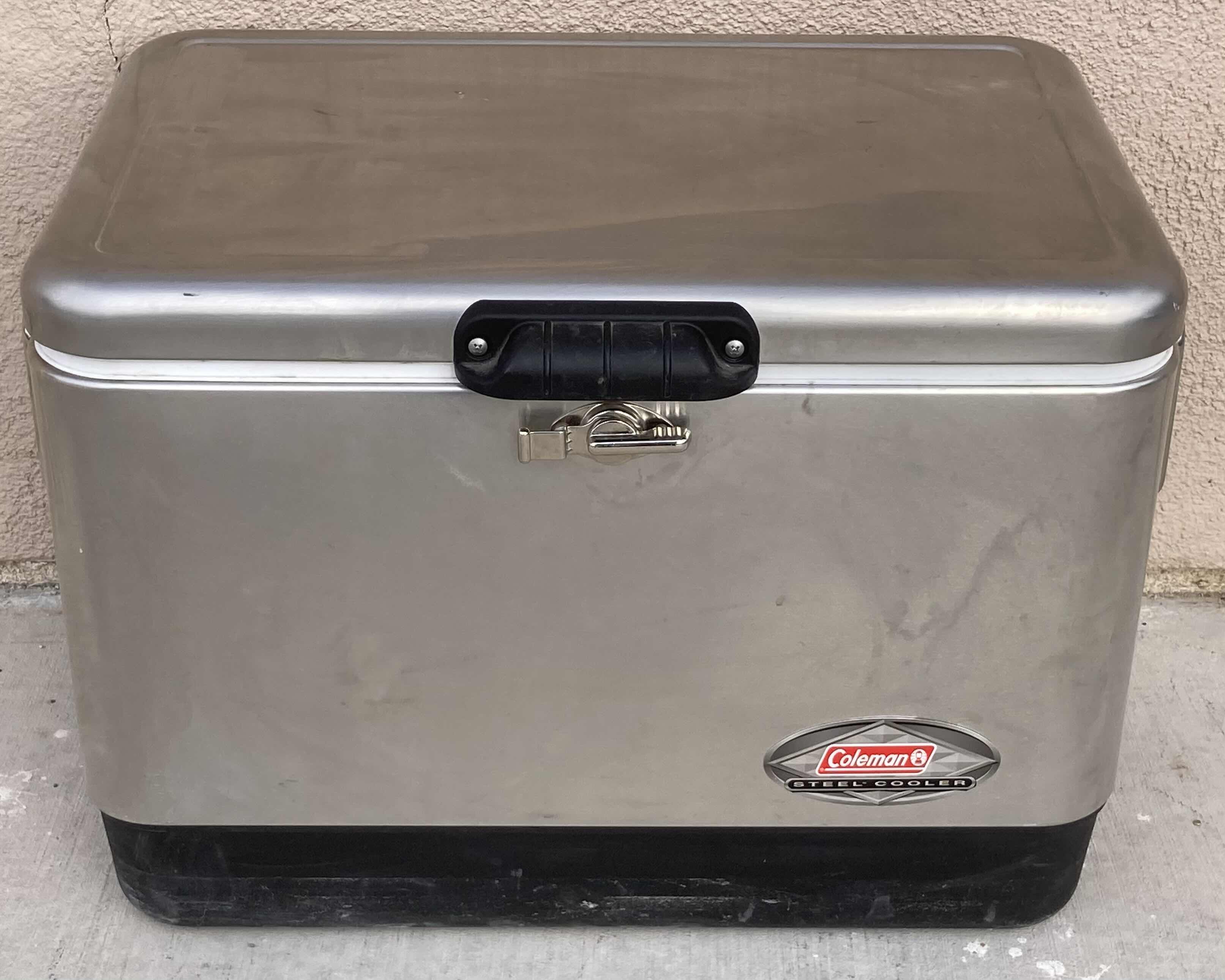 Photo 2 of COLEMAN STEEL COOLER ICE CHEST MODEL 6150 6155 24” X 16” H16”