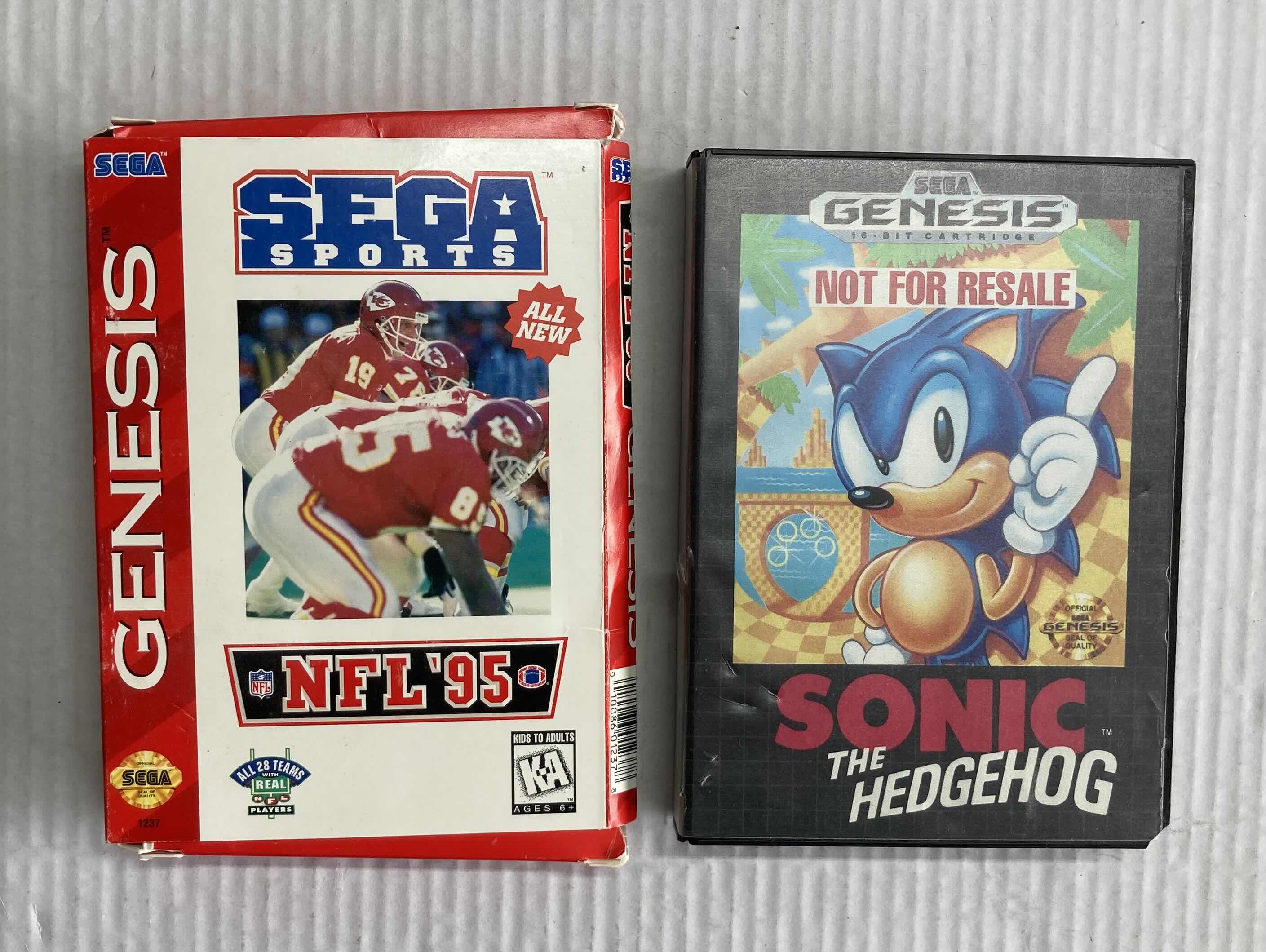 Photo 4 of SEGA GENESIS 16-BIT GAME SYSTEM W 3 CONTROLLERS, SONIC THE HEDGEHOG & NFL ‘95 VIDEO GAMES