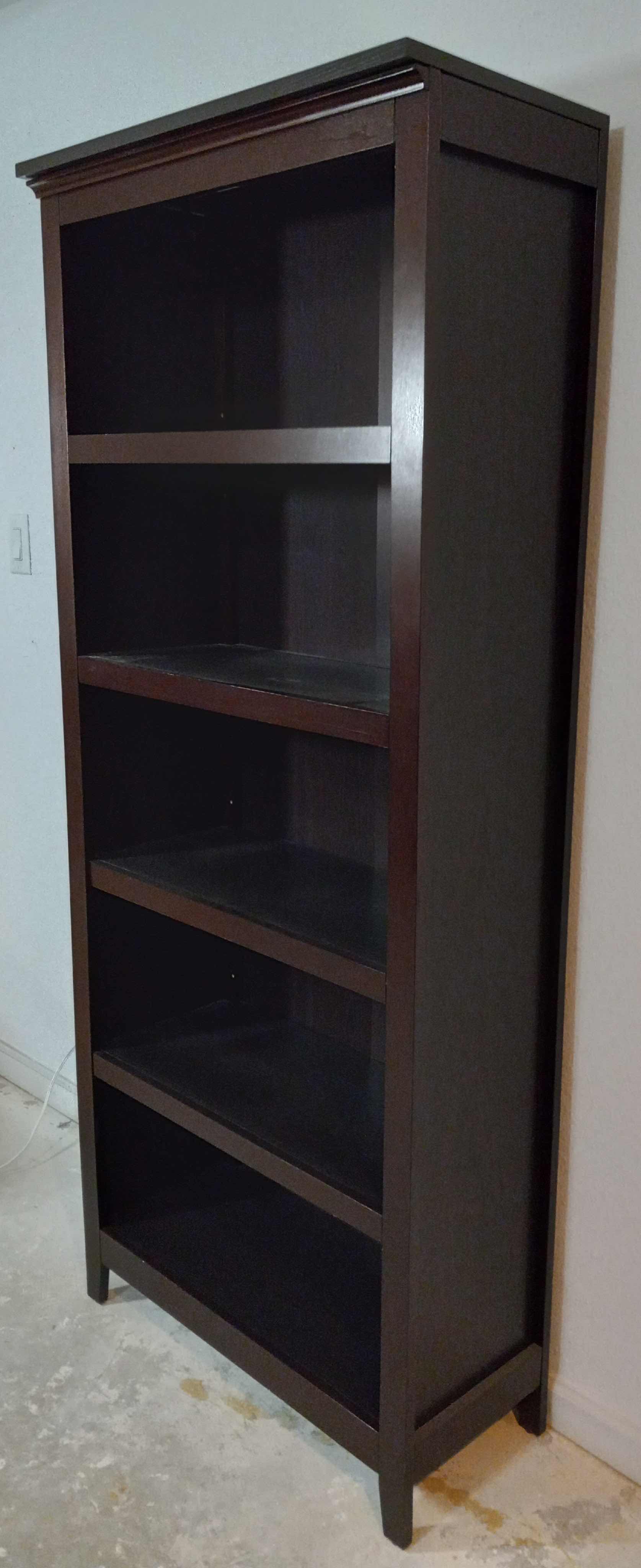 Photo 3 of ASHLEY FURNITURE 2 TONE DARK WOOD FINISH BOOKSHELF 30.5” X 13.5” H72”