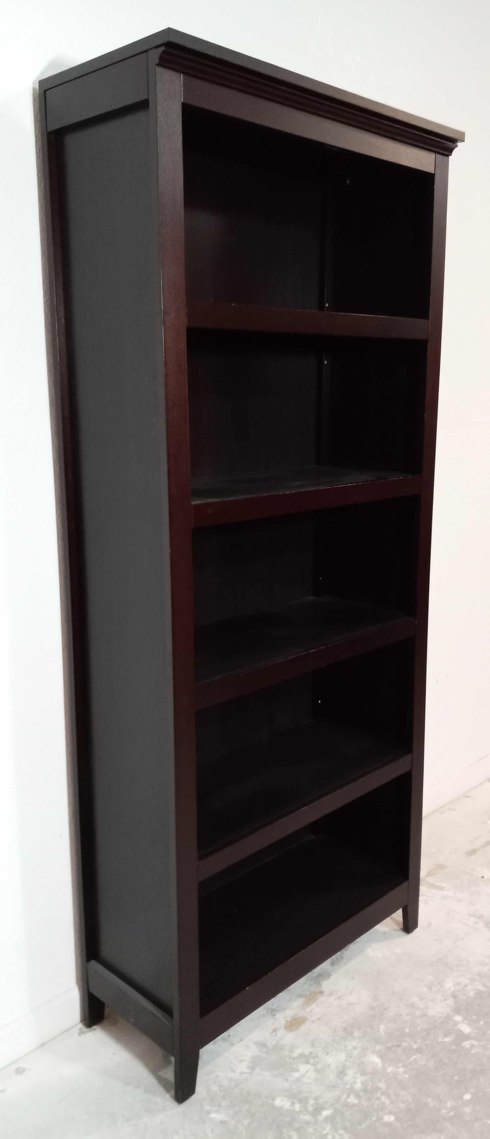 Photo 2 of ASHLEY FURNITURE 2 TONE DARK WOOD FINISH BOOKSHELF 30.5” X 13.5” H72”