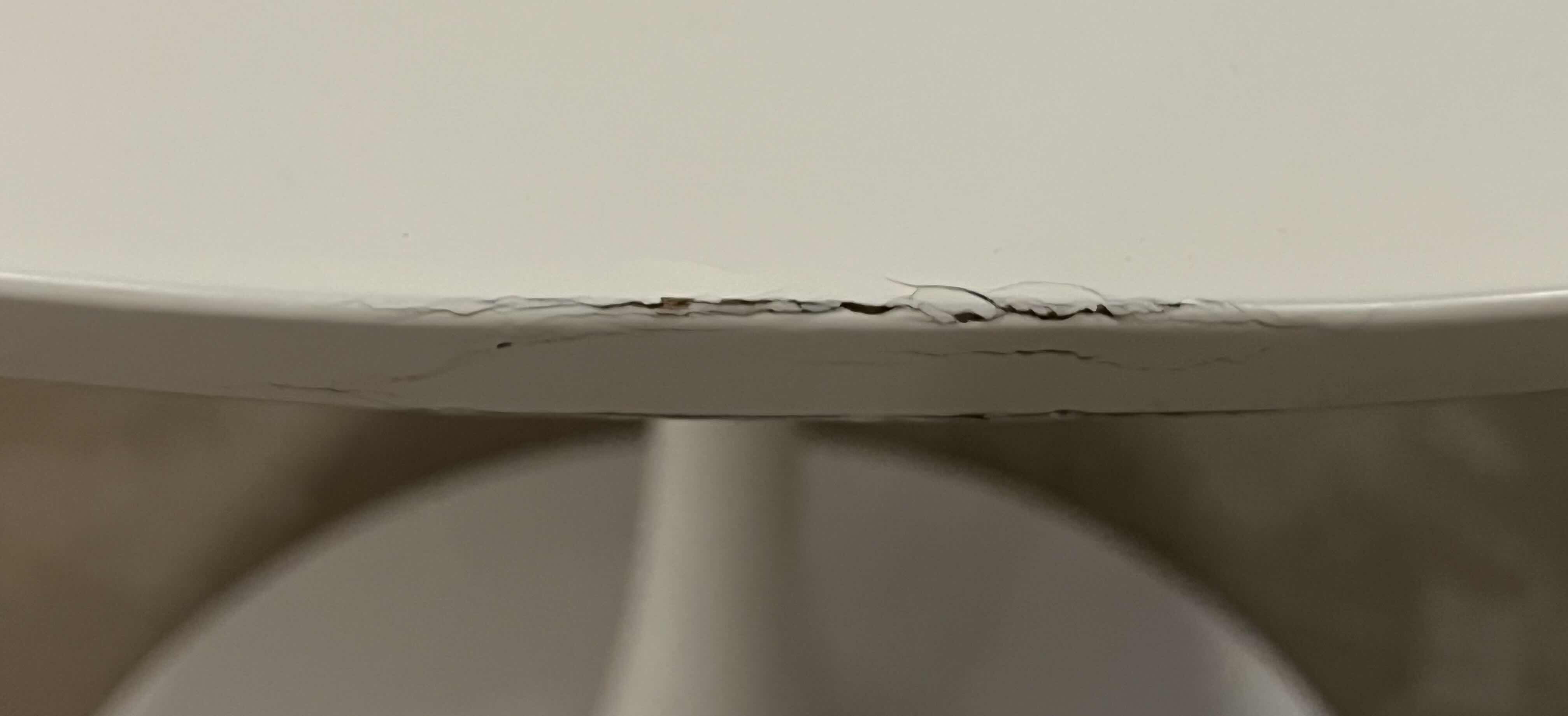 Photo 1 of TULIP WHITE FINISH FIBERGLASS TOP METAL BASE DINING TABLE 35.5” X 29”