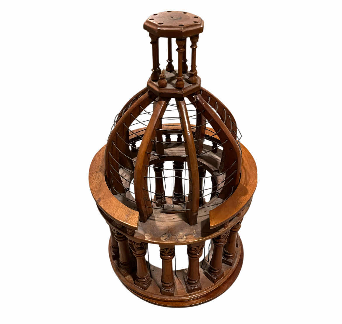 Photo 1 of MAITLAND SMITH MAHOGANY WOOD CATHEDRAL BIRDCAGE 27” X 26.5” H65” (READ NOTES)