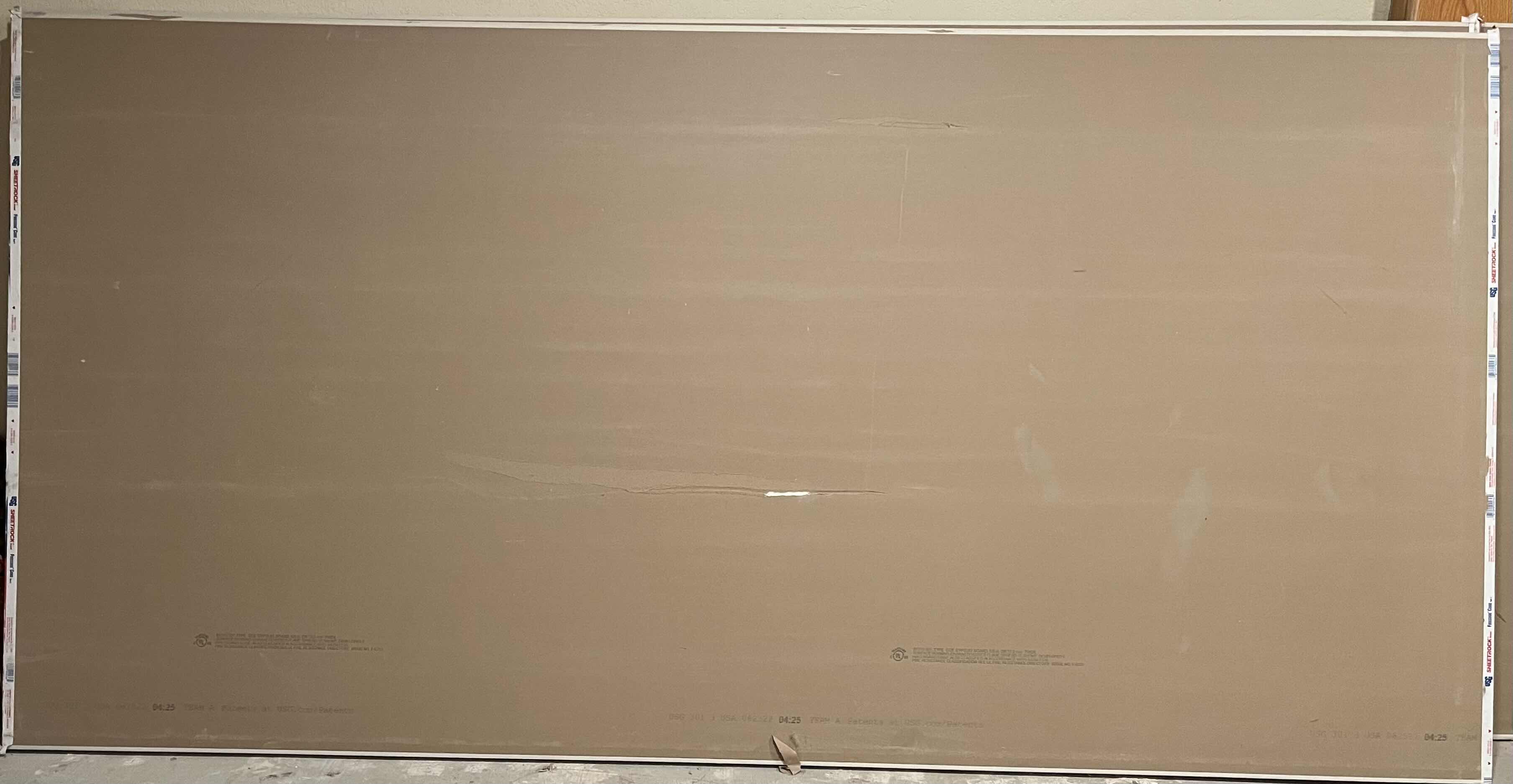 Photo 1 of USG SHEETROCK GYPSUM PANEL FIRE CODE CORE DRYWALL PANELS 5-PACK 5/8” X 4’ X 8’ (READ NOTES)