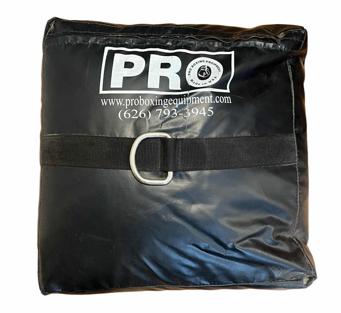 Photo 1 of PRO BOXING EQUIPMENT BLACK 100LB SANDBAG W D-RING 18” X 18” H5” (READ NOTES)