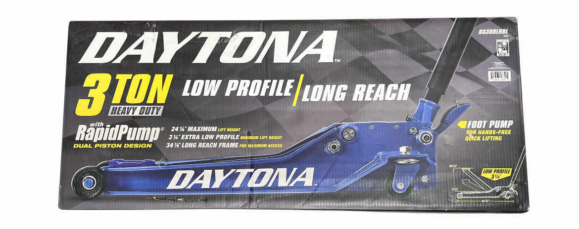 Photo 1 of DAYTONA HEAVY-DUTY DUAL PISTON RAPID PUMP 3 TON FLOOR JACK MODEL DS300LRBL
