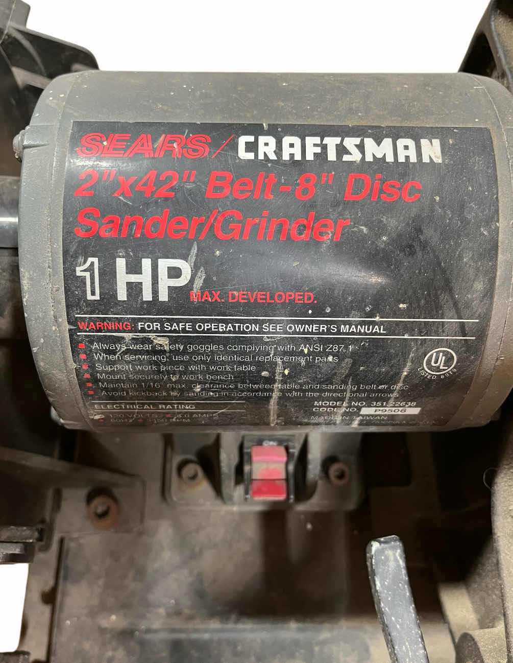 Photo 1 of SEARS/CRAFTSMAN 2” X 42” BELT-8” DISC SANDER/GRINDER MODEL 351.22638