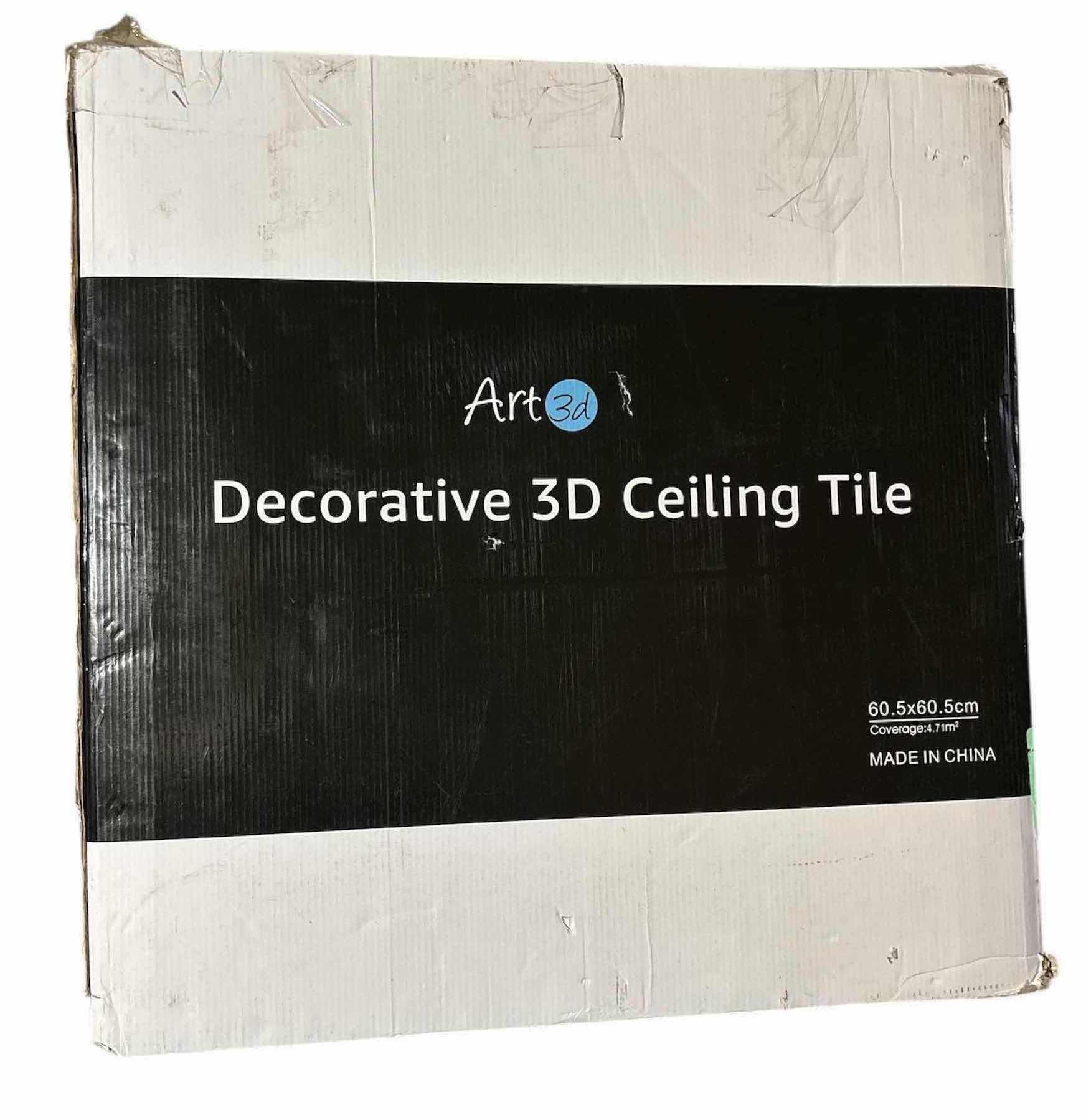 Photo 1 of NEW ART3D PVC CEILING TILES, 24” X 24”, WHITE (12-PACK)