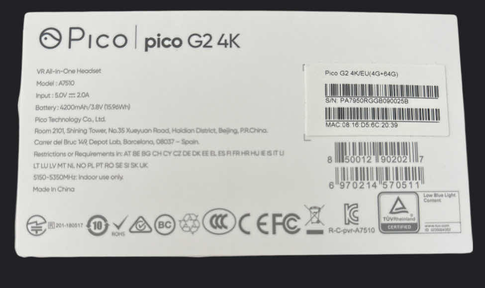 Photo 1 of NEW PICO G2 4K VIRTUAL REALITY (VR) ALL-IN-ONE HEADSET (MODEL A7510)