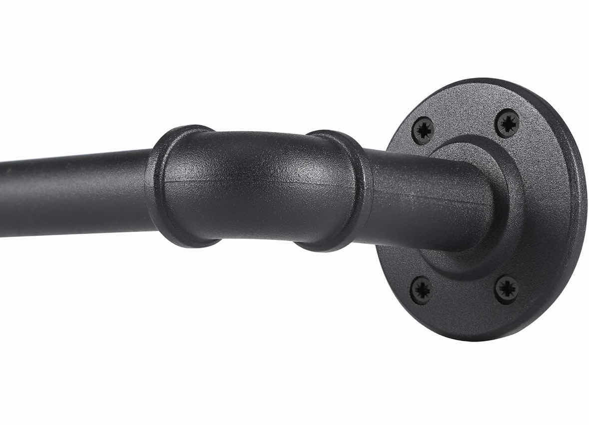 Photo 1 of NEW INDUSTRIAL CURTAIN ROD FOR WINDOWS 66” - 120”, RUSTIC WRAP AROUND CURTAIN ROD (MATTE BLACK 86”-144”)