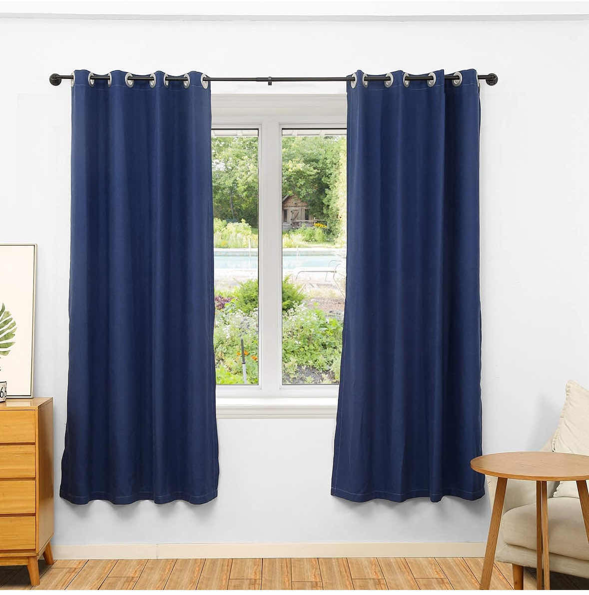 Photo 1 of NEW INDUSTRIAL CURTAIN ROD FOR WINDOWS 66” - 120”, RUSTIC WRAP AROUND CURTAIN ROD (MATTE BLACK 86”-144”)