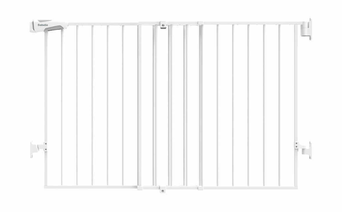 Photo 1 of NEW BABELIO EXTRA WIDE BABY GATE 31.5”-55” NO BOTTOM BAR, 2-IN-1 AUTO CLOSE DOG GATE FOR HOUSE, STAIRS & DOORWAYS W LARGE WALK-THROUGH DOOR (WHITE, MODEL #CB-M-101)