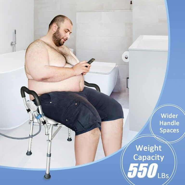 Photo 1 of NEW HEAVY DUTY SHOWER/BATH CHAIR W ARMS W REINFORCED CROSSING BAR, 18” X 24” H27”-31.5” (550 LB CAPACITY)