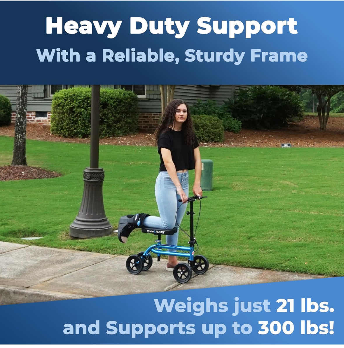 Photo 1 of NEW KNEE ROVER ECONOMY KNEE STEERABLE SCOOTER FOR BROKEN FOOT/INJURED LEG CRUTCH W DUAL BRAKES (BLUE)