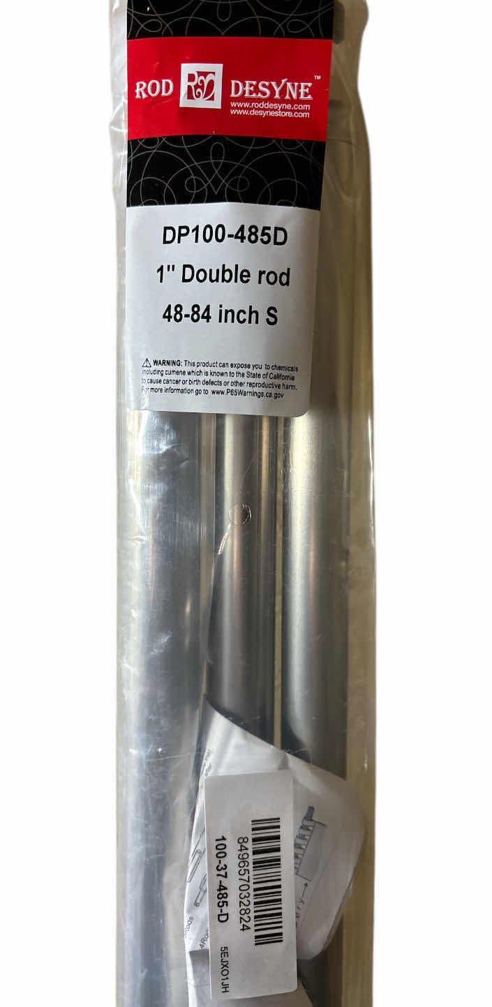 Photo 1 of NEW ROD DESYNE BONNET 1” DOUBLE ROD 48”- 84”, SATIN NICKEL DOUBLE CURTAIN ROD SET (100-37-485-D)