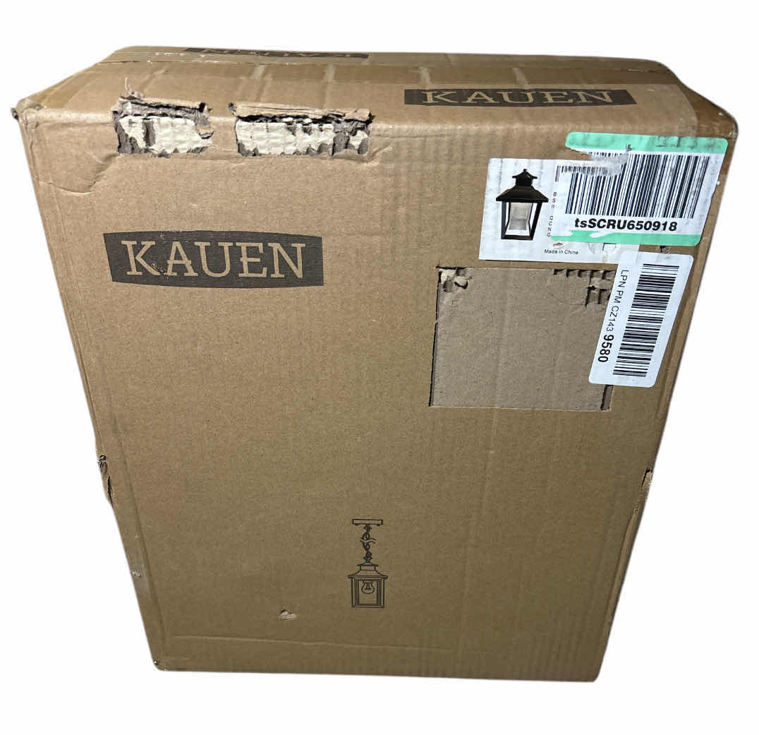 Photo 1 of NEW KAUEN FARMHOUSE OUTDOOR PENDANT LIGHT FIXTURE, BLACK METAL W CLEAR SEEDED GLASS, HEIGHT ADJUSTABLE EXTERIOR LANTERN (2455-1H)
