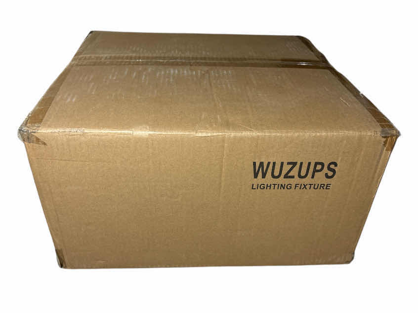 Photo 1 of NEW WUZUPS INDUSTRIAL ROUND CEILING PENDANT LIGHT FIXTURE/CHANDELIER W CLEAR GLASS SHADE, BRUSHED GOLD