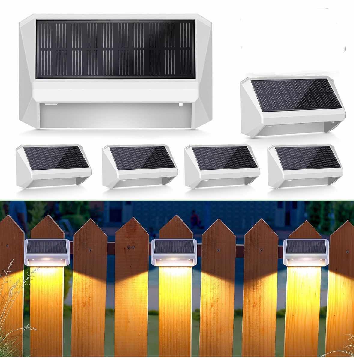 Photo 1 of NEW JOFIOS 6-PACK SOLAR FENCE LIGHTS, 8 MODES/WATERPROOF (WHITE SHELL)