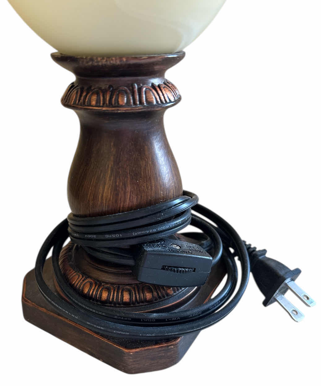 Photo 1 of FROSTED GLASS TORCHIER DESK TOP LAMP, CORDED W ROTARY SWITCH  H10.5”