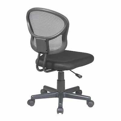Photo 1 of OSP FURNISHINGS MESH BACK ARMLESS OFFICE CHAIR W PNEUMATIC SEAT HEIGHT ADJUSTMENT & 360 SWIVEL, BLACK