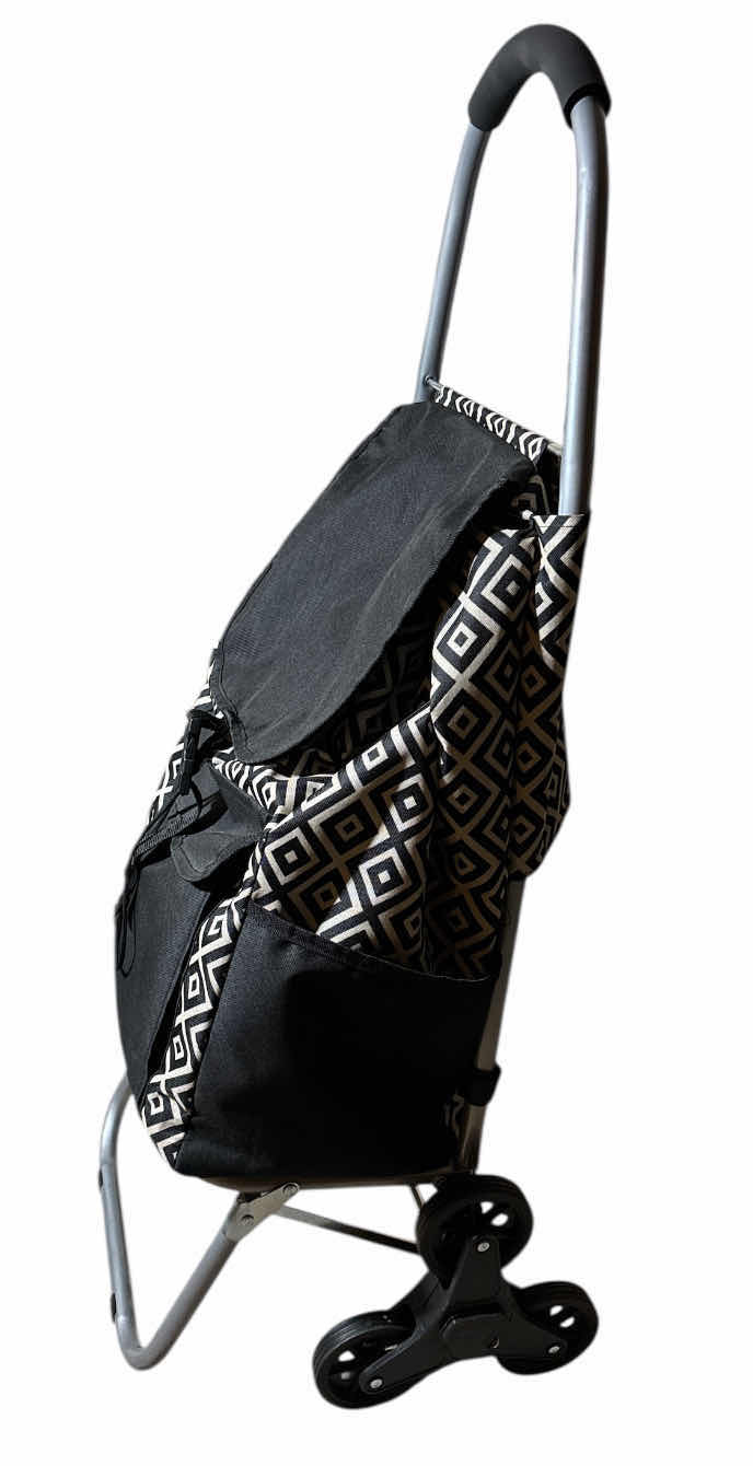 Photo 1 of MOUNT-IT! STAIR CLIMBER SHOPPING CART W BAG, CONVERTS TO TROLLEY CART W 55 LB CAPACITY (BLACK/WHITE)