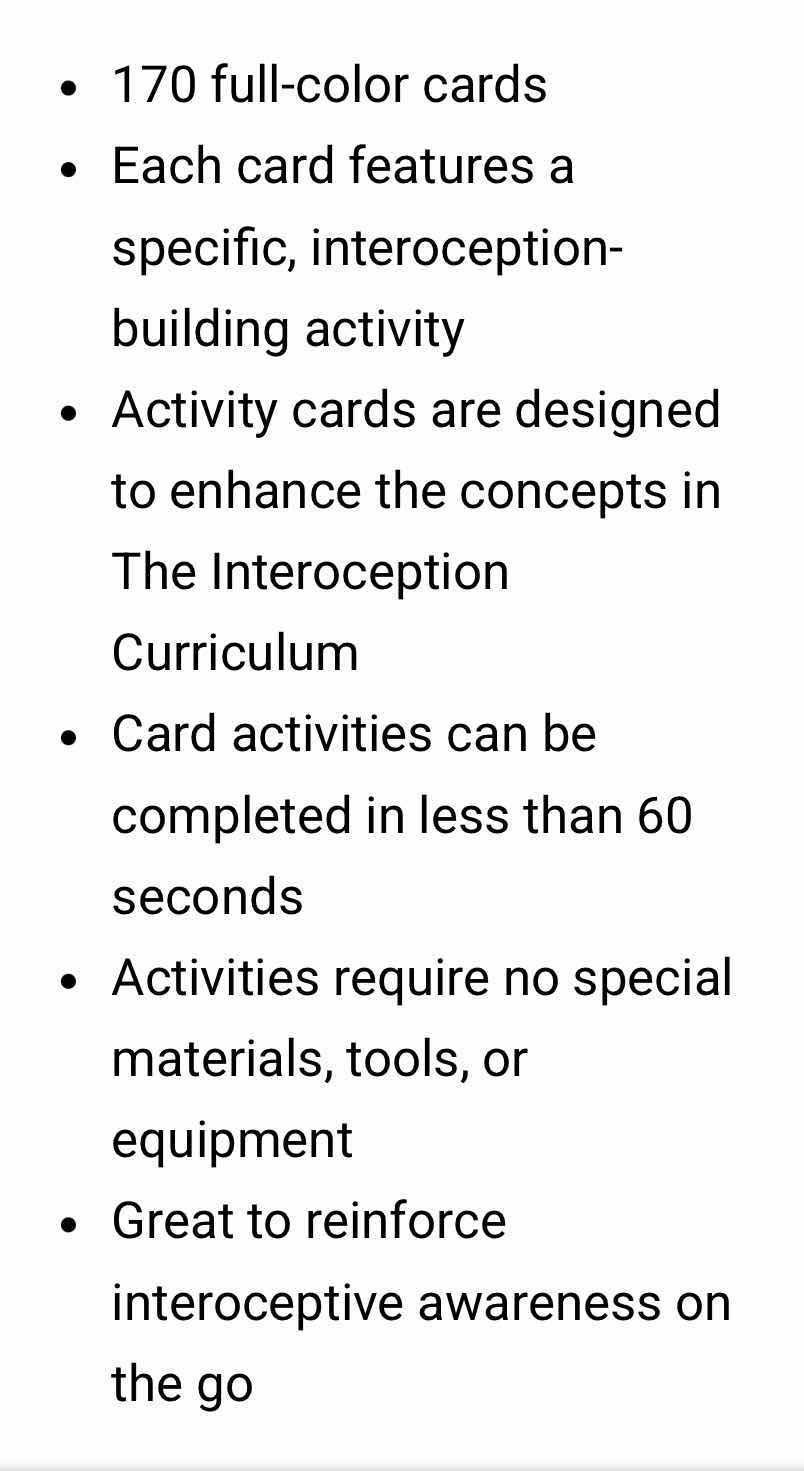 Photo 1 of THE INTEROCEPTION ACTIVITY CARD SET, 170 CARDS