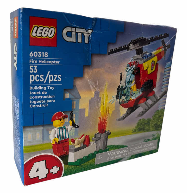 Photo 1 of NEW LEGO CITY ‘FIRE HELICOPTER’ BUILDING TOY, 53 PCS (60318)