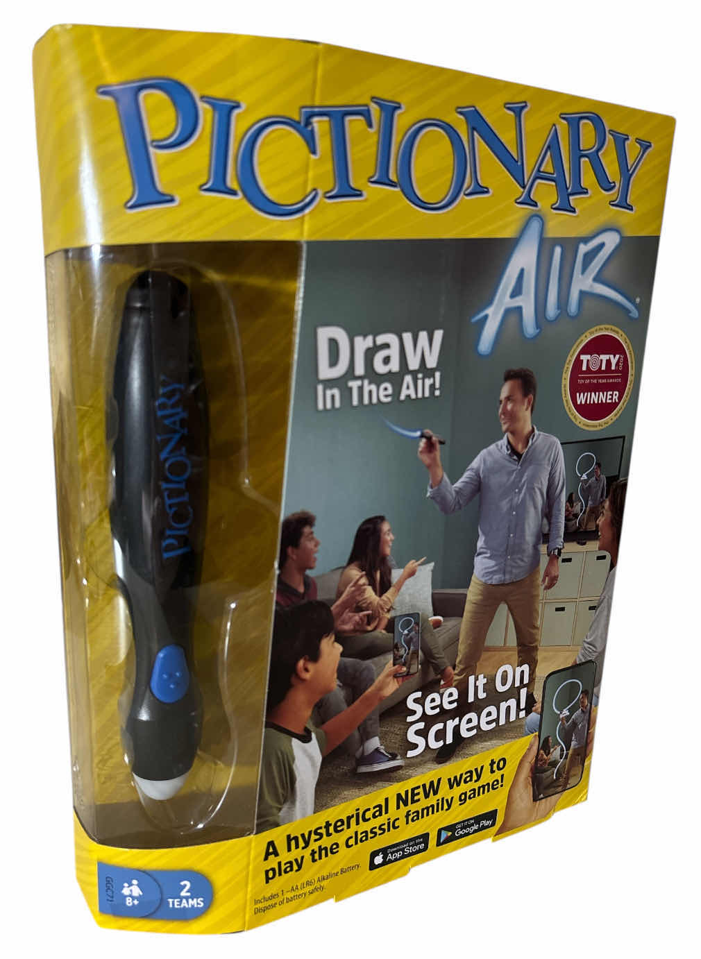 Photo 1 of NEW PICTIONARY AIR DRAWING GAME W LIGHT-UP PEN & CLUE CARDS THAT LINK TO SMART DEVICES