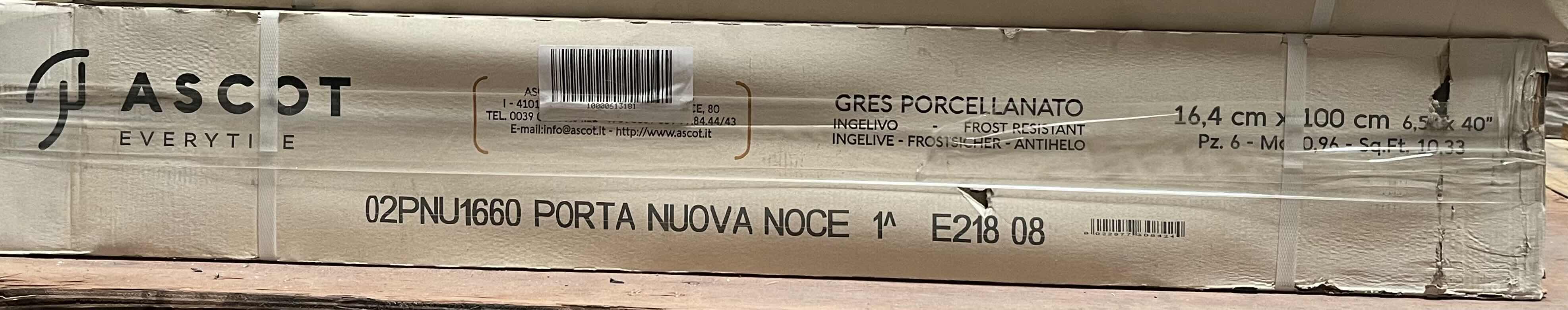 Photo 1 of ASCOT EVERY-TILE PORTA NUOVA NOCE CERAMIC WOOD FINISH PLANK 6.5” X 40” (10.33SQFT PER CASE/18CASES APPROX. 185.94SQFT TOTAL) READ NOTES
