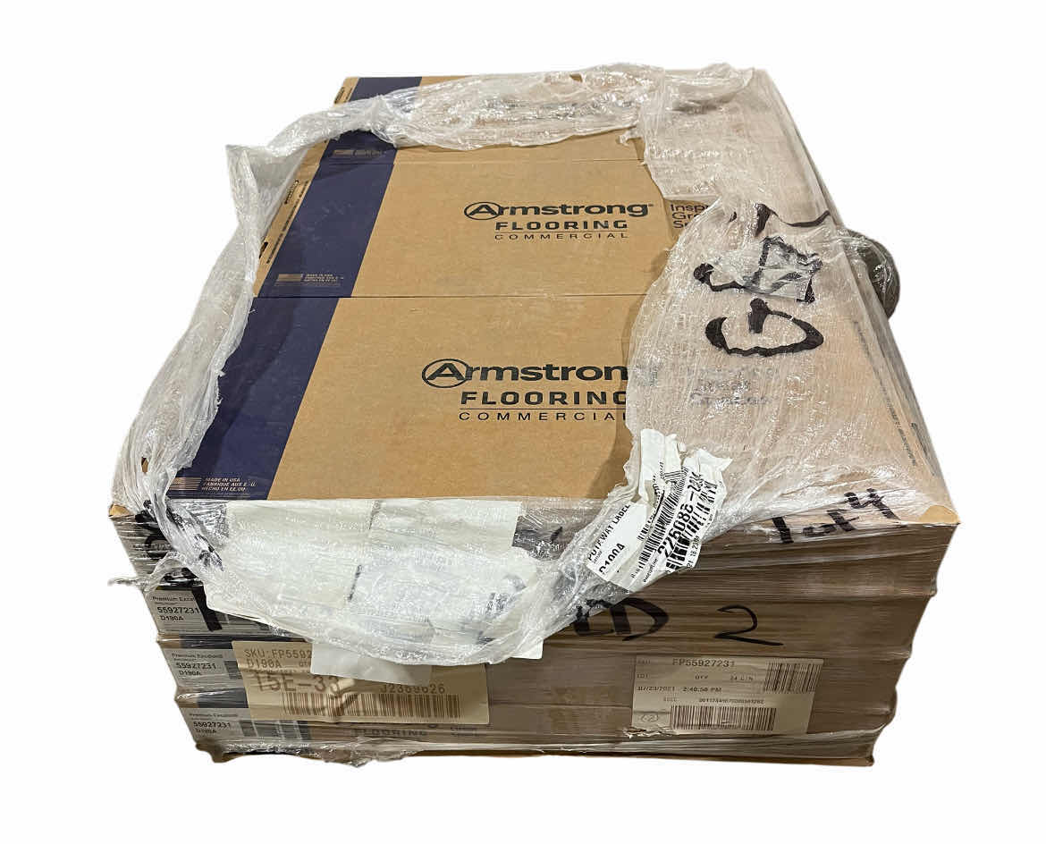 Photo 1 of ARMSTRONG PREMIUM EXCELON RAFFIA STREAM DUST FINISH VINYL TILE 12” X 24” (44SQFT PER CASE/12 CASES APPROX. 528SQFT TOTAL) READ NOTES