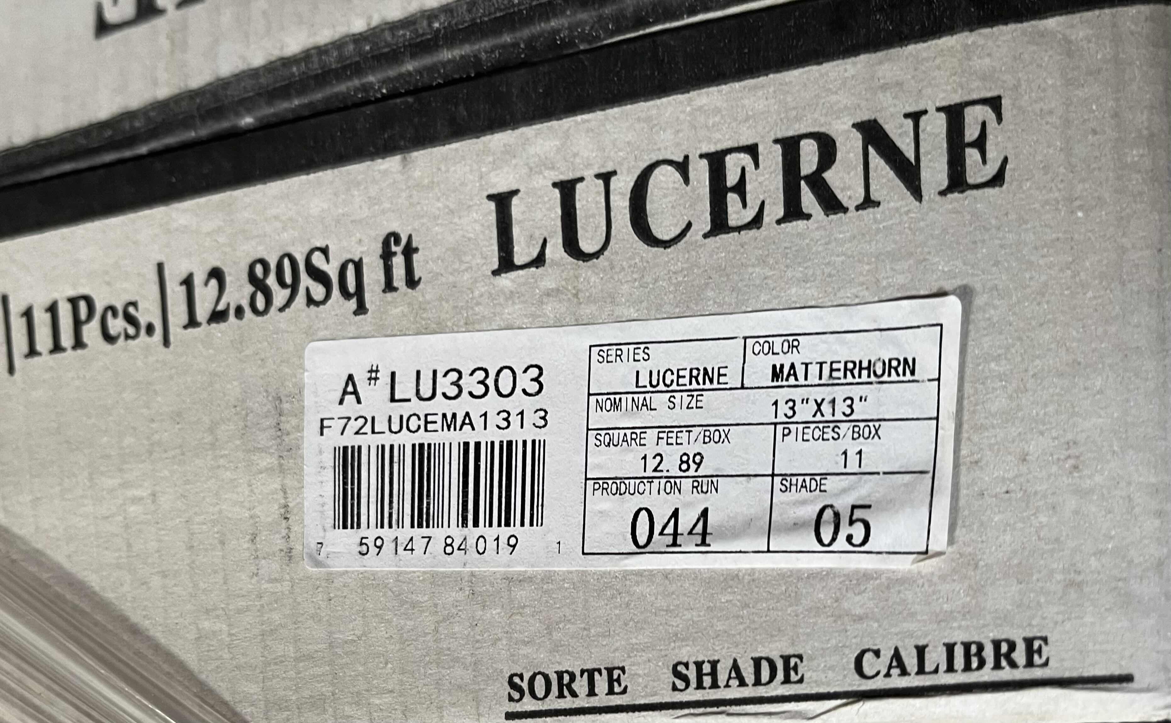 Photo 1 of EMSER LUCERNE MATTERHORN GLAZE FINISH PORCELAIN TILE 13” X 13” (12.89SQFT PER CASE/20CASES APPROX.
257.8SQFT TOTAL) READ NOTES