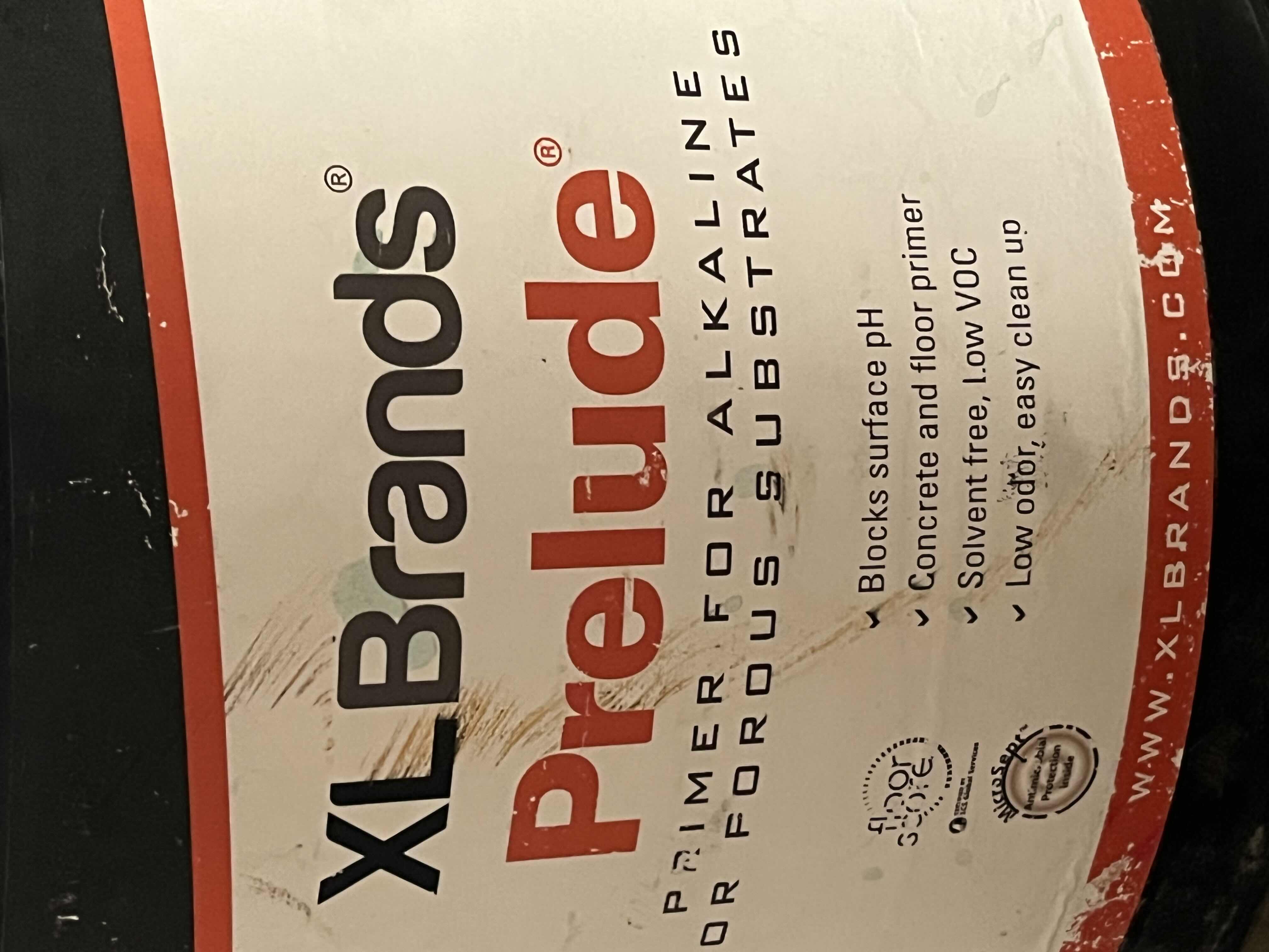 Photo 1 of XLBRANDS PRELUDE PRIMER FOR ALKALINE OR FOROUS SUBSTRATES CONCRETE & FLOOR PRIMER BUCKET 4GAL
