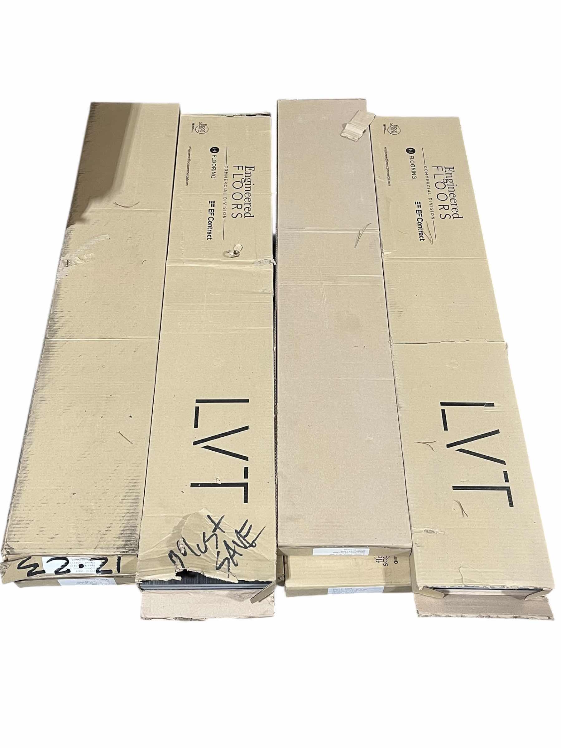 Photo 1 of JJ ENGINEERED FLOORING LVT SHADOW FINISH GLUE DOWN VINYL PLANKS 9” X 48” (24SQFT PER CASE/8CASES APPROX. 192SQFT TOTAL) READ NOTES