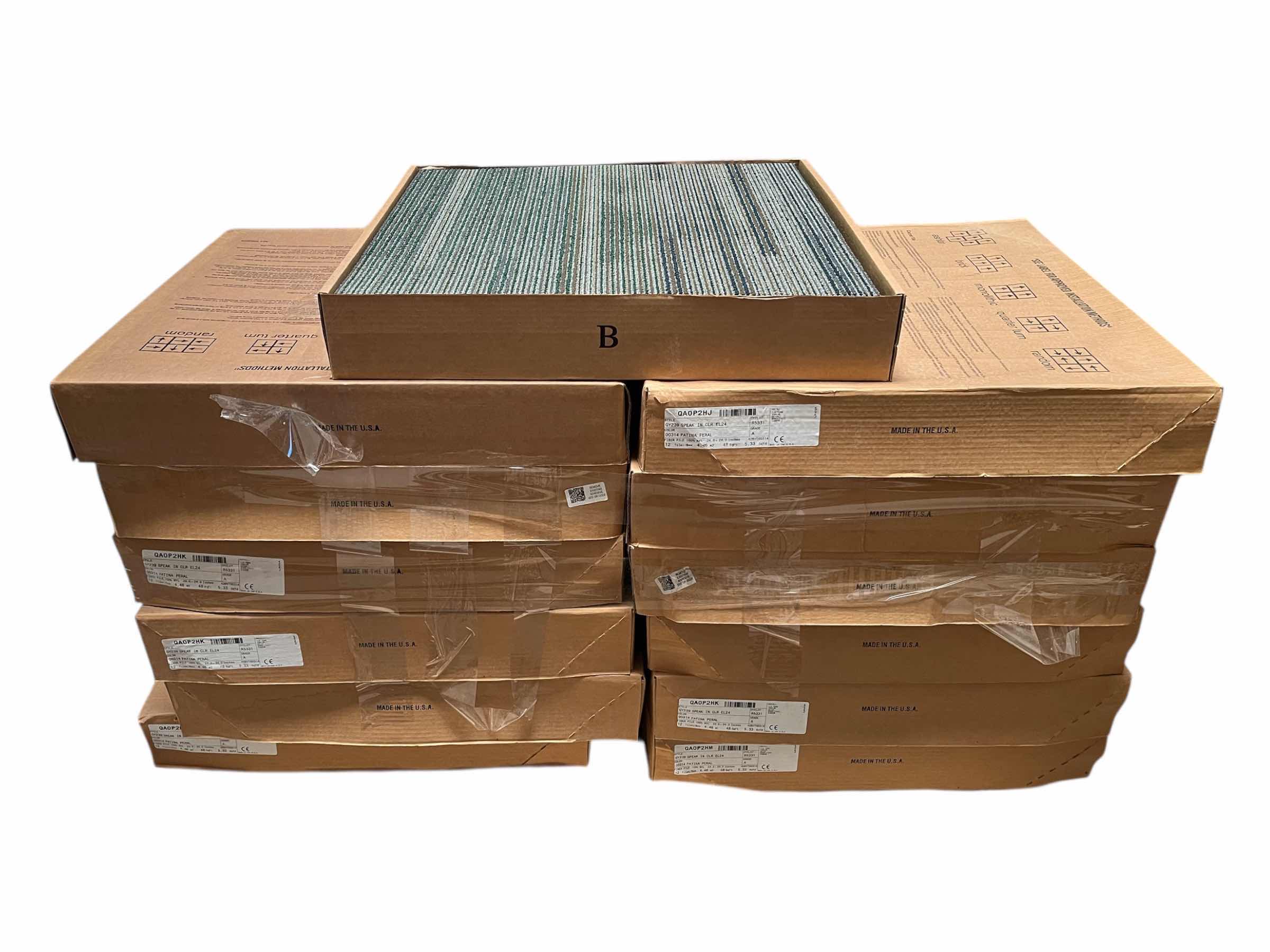 Photo 1 of PATCRAFT PATINA PEARL FINISH CARPET TILE 24” X 24” (48SQFT PER CASE/13CASES APPROX 624SQFT TOTAL) READ NOTES