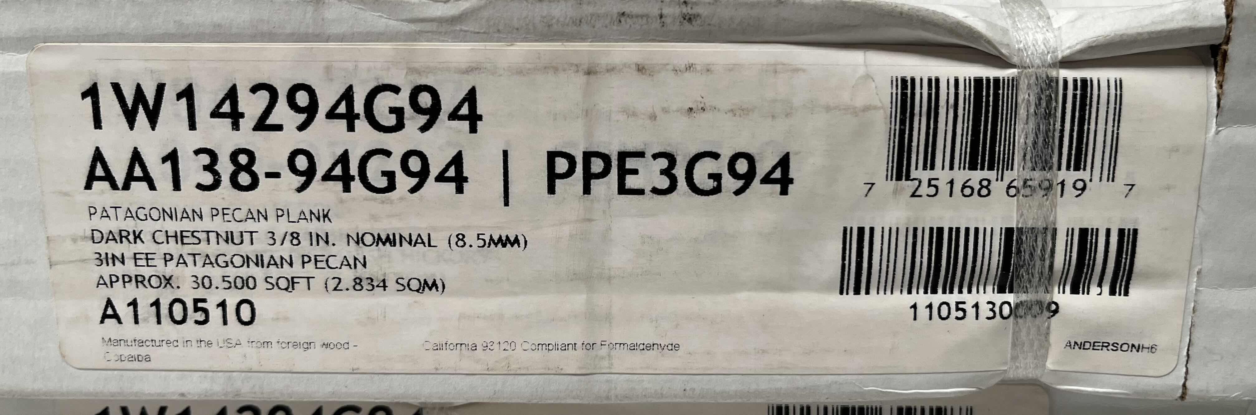 Photo 1 of ANDERSON PATAGONIAN PECAN DARK CHESTNUT FINISH GLUE DOWN HARDWOOD PLANKS 3” X 42” (30.5SQFT PER CASE/17CASES APPROX 518.5SQFT TOTAL) READ NOTES