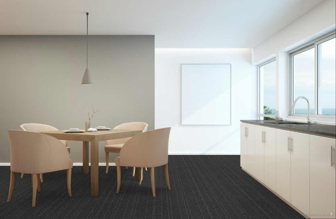 Photo 1 of MOHAWK CONCEPT STRIPE CHARCOAL FINISH CARPET TILE 24” X 24” (96SQFT PER CASE/5CASES APPROX 480SQFT TOTAL) READ NOTES